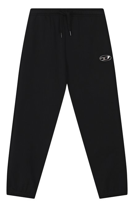 Детские хлопковые брюки DIESEL черного цвета, арт. J02317/KYAVF | Фото 1 (Нос: Не проставлено; Материал внешний: Хлопок; Материал сплава: Проставлено)