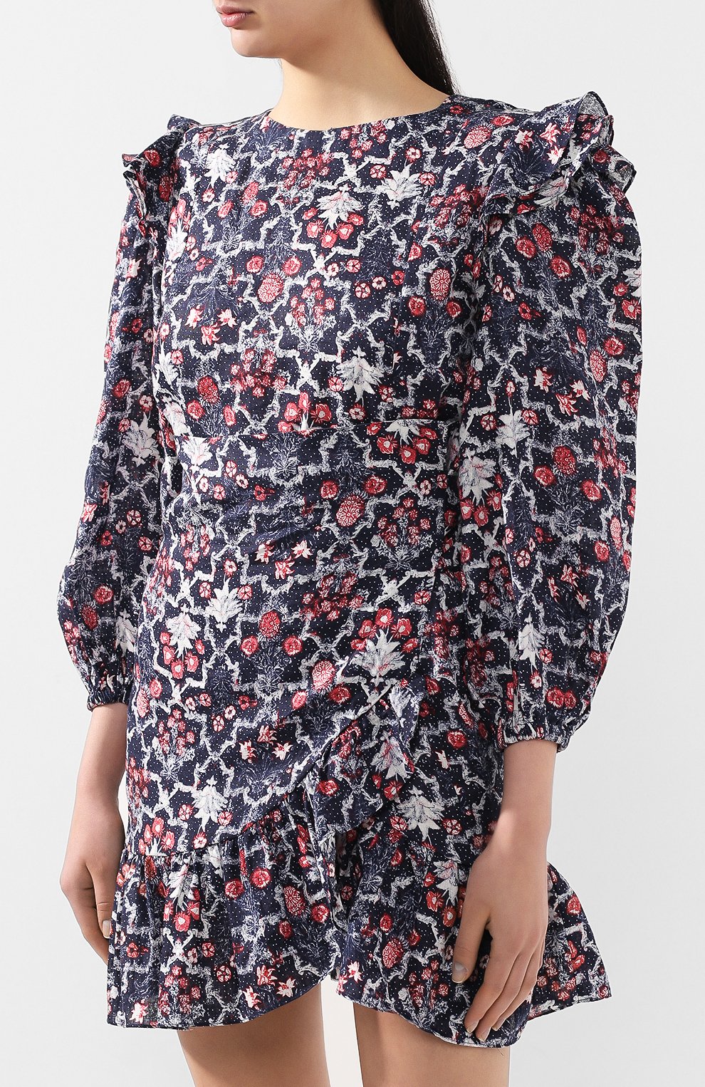 Льняное платье с принтом ISABEL MARANT ETOILE синего цвета по цене 35250 руб., арт. R01288-19P025E/TELICIA, фото 3 Льняное платье с принтом ISABEL MARANT ETOILE, арт. R01288-19P025E/TELICIA, фото 3