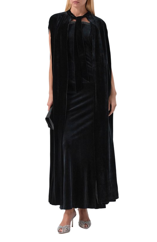 Бархатная накидка YANINA T-3088 Чёрный  T-3088 Фото 2