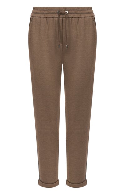 Женские брюки из хлопка и шелка BRUNELLO CUCINELLI, арт. MD828SM679