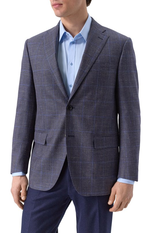 Пиджак из шерсти и шелка Corneliani 25X008-2516217 Синий  25X008-2516217 Фото 5