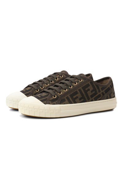 Женские хлопковые кеды domino FENDI, арт. 8E8325 AJZX F0R7V