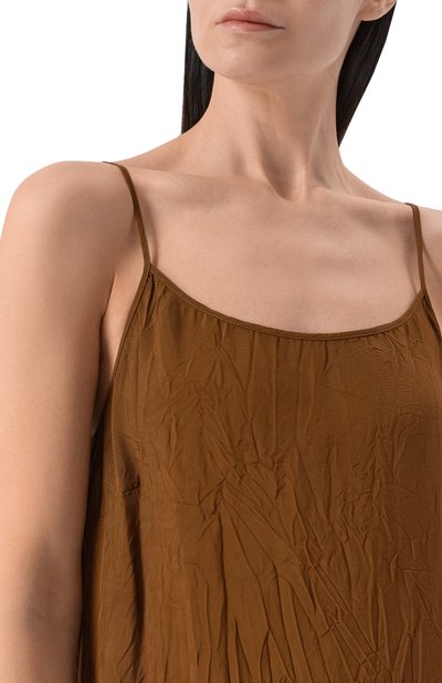 Платье из вискозы UMA WANG коричневого цвета по цене 63700 руб., арт. S2 M UP5016, фото 5 Платье из вискозы UMA WANG, арт. S2 M UP5016, фото 5