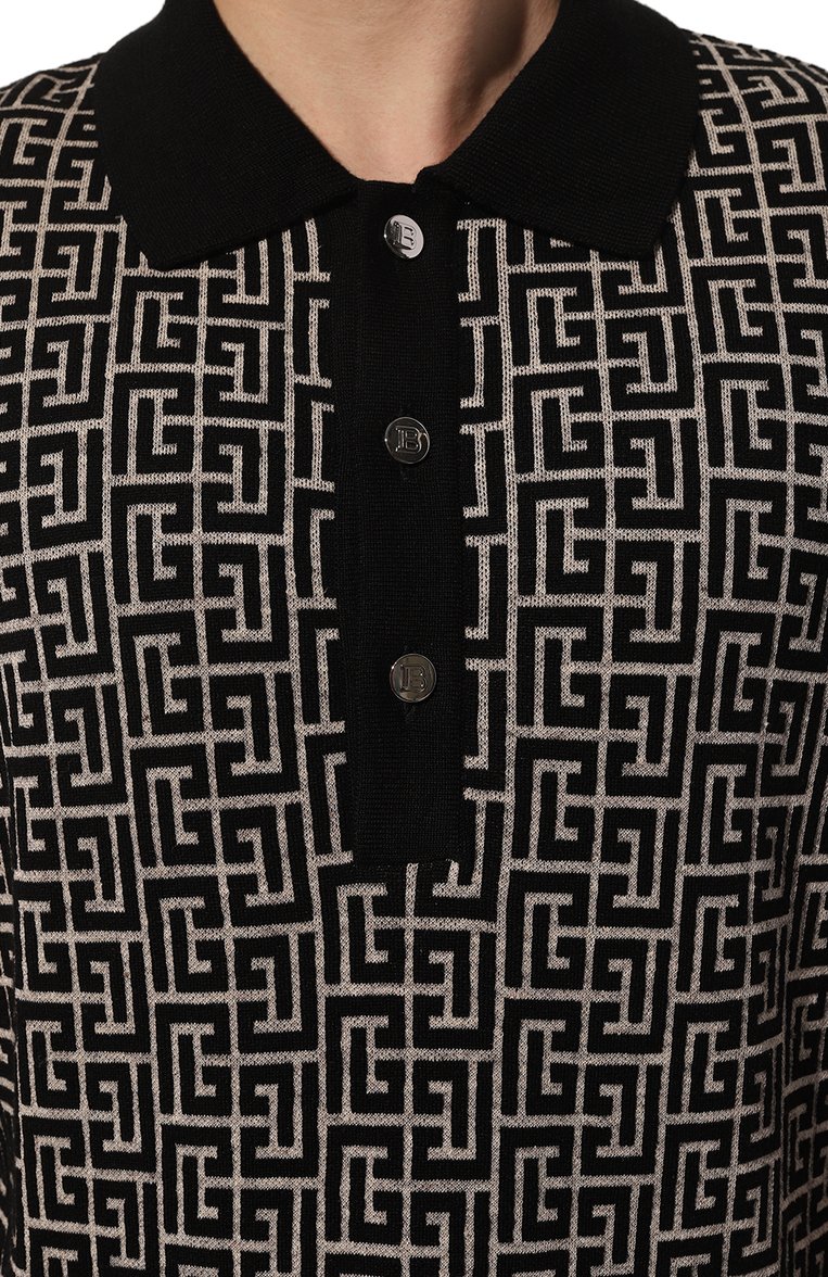 Поло из шерсти и льна BALMAIN, арт. CH1GB020/KB03, фото 1