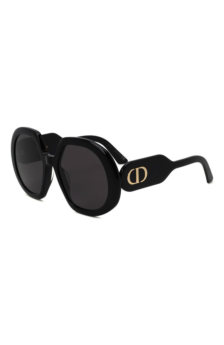 Женские солнцезащитные очки DIOR EYEWEAR черного цвета, арт. DI0RB0BBY R1U 10A0 | Фото 1 (Тип очков: С/з; Нос: Не проставлено; Региональные ограничения белый список (Axapta Mercury): Не проставлено; Материал: Металл; Очки форма: Круглые; Оптика Гендер: оптика-женское)