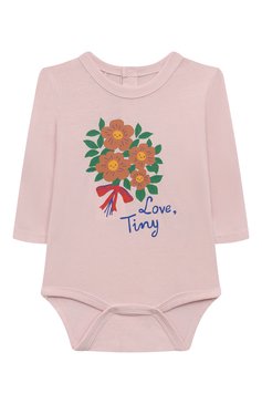 Детское хлопковое боди TINYCOTTONS светло-розового цвета, арт. AW23-117 | Фото 1 (Материал внешний: Хлопок; Материал сплава: Проставлено; Нос: Не проставлено)