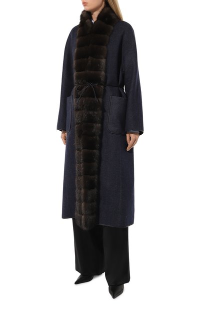 Кашемировое пальто с отделкой из меха соболя SABLEFUR, арт. 72213-sb-02, фото 3
