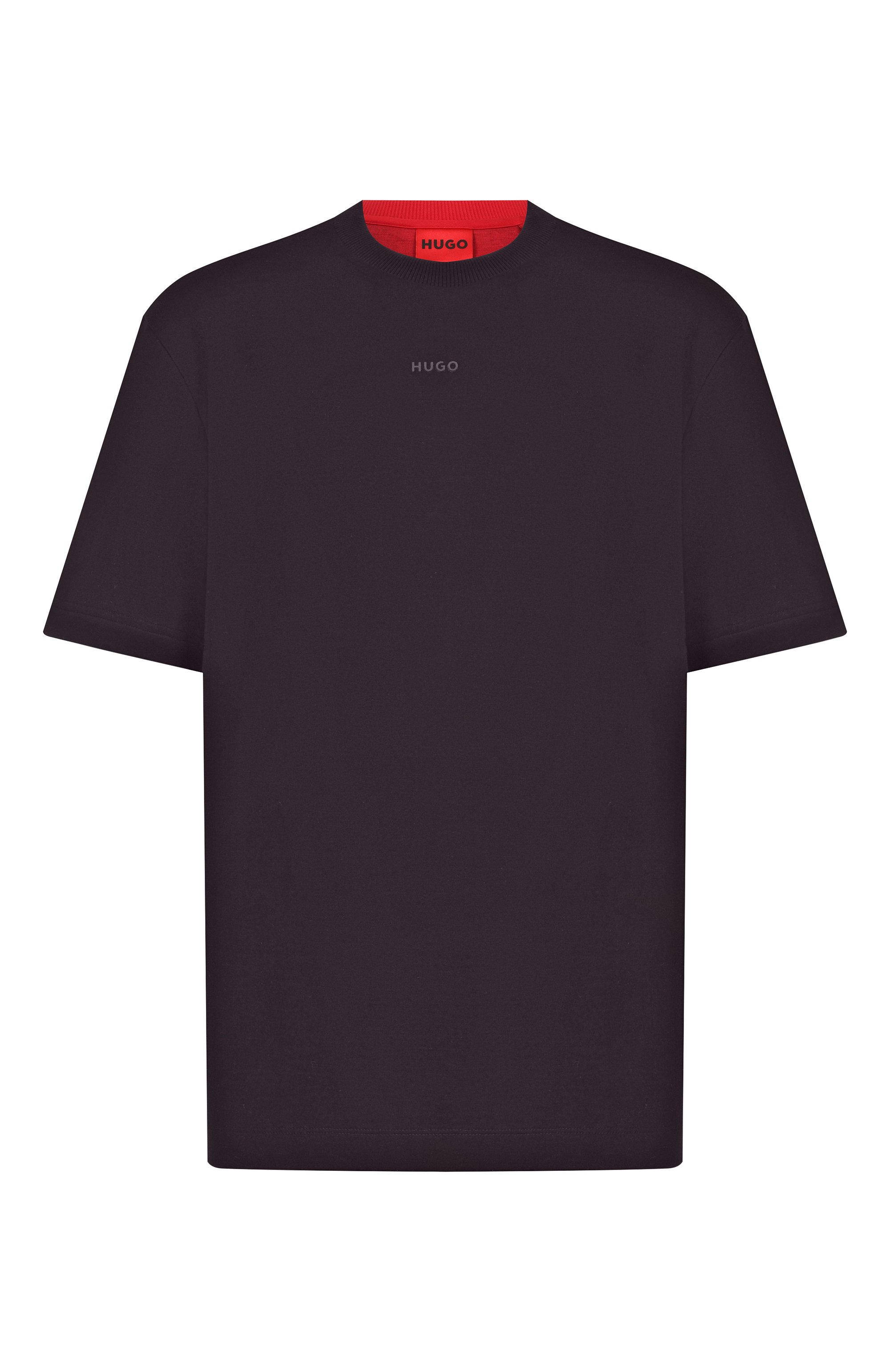Хлопковая футболка HUGO черного цвета по цене 10950 руб., арт. 50554468, фото 1 Хлопковая футболка HUGO, арт. 50554468, фото 1