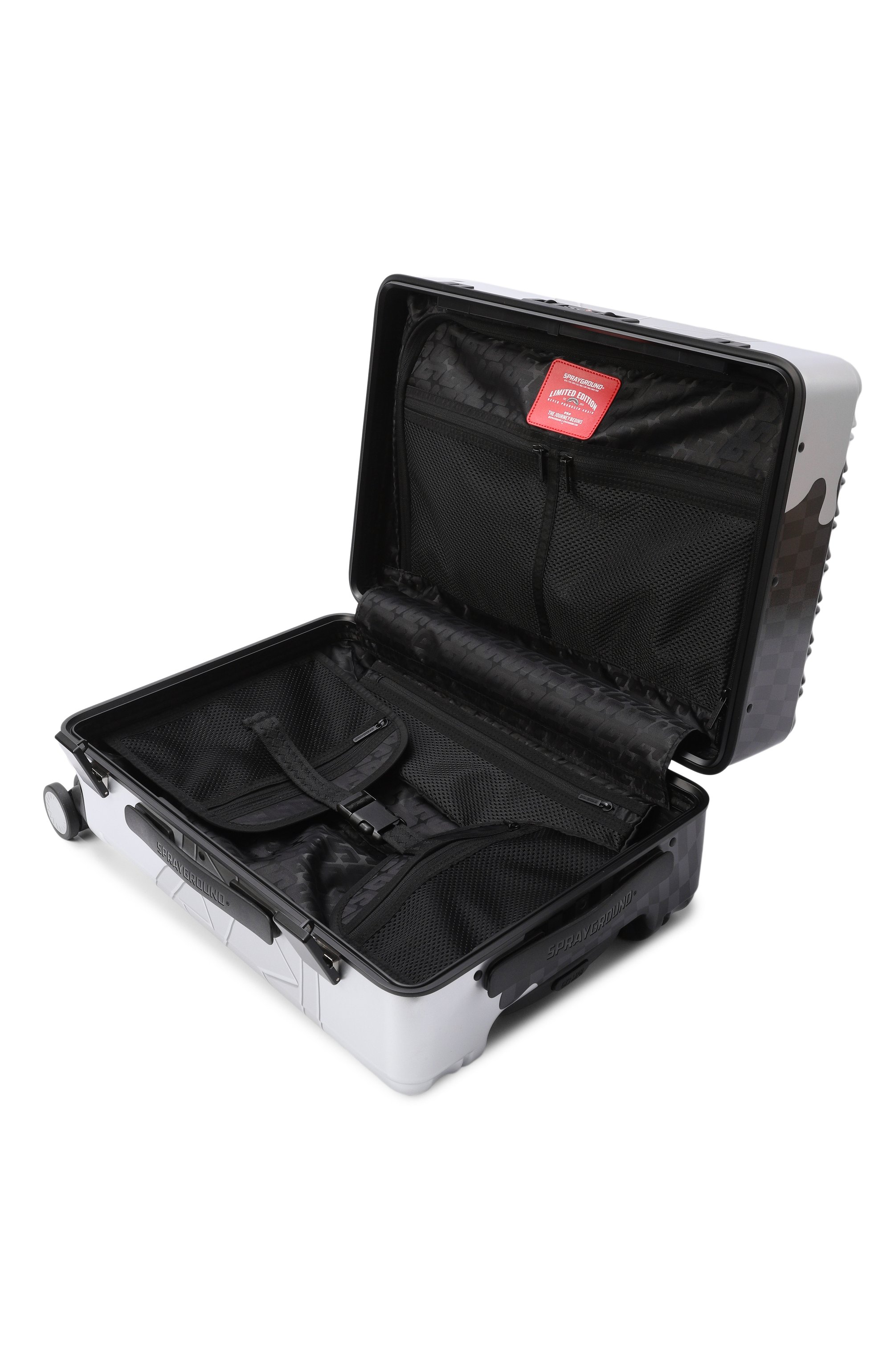 Чемодан chrome spectre SPRAYGROUND, арт. 910CL308NSZ/SILVER SIDE DRIP BLACK CHECK CARRY-0N, фото 4