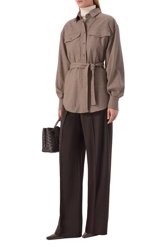 Шерстяная рубашка Brunello Cucinelli MB149MQ206 Коричневый  MB149MQ206 Фото 2