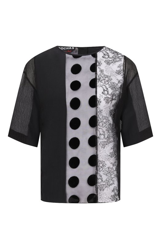 

Топ из вискозы и шелка Rochas, Чёрный