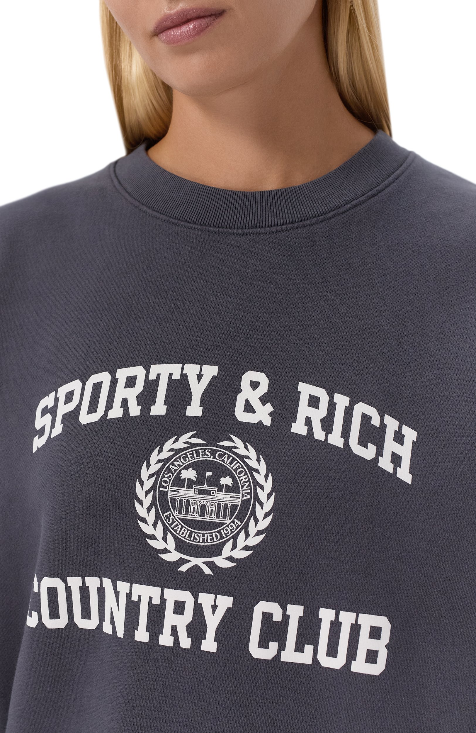 Хлопковый свитшот SPORTY AND RICH, арт. ST098711218GY25, фото 5