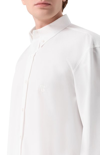 Хлопковая рубашка BALMAIN белого цвета по цене 85800 руб., арт. GH1HS496CG39, фото 5 Хлопковая рубашка BALMAIN, арт. GH1HS496CG39, фото 5