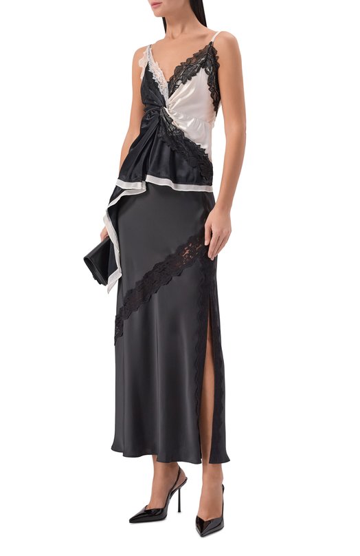 Атласная юбка HUGO 50553545 Чёрный  50553545 Фото 2