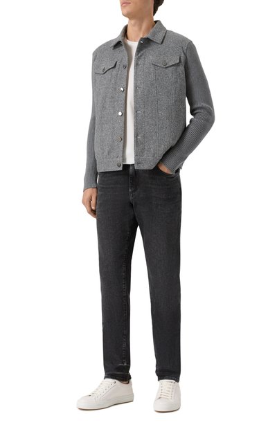 Комбинированная куртка-рубашка CAPOBIANCO серого цвета по цене 114000 руб., арт. 19M345.FS00., фото 2 Комбинированная куртка-рубашка CAPOBIANCO, арт. 19M345.FS00., фото 2