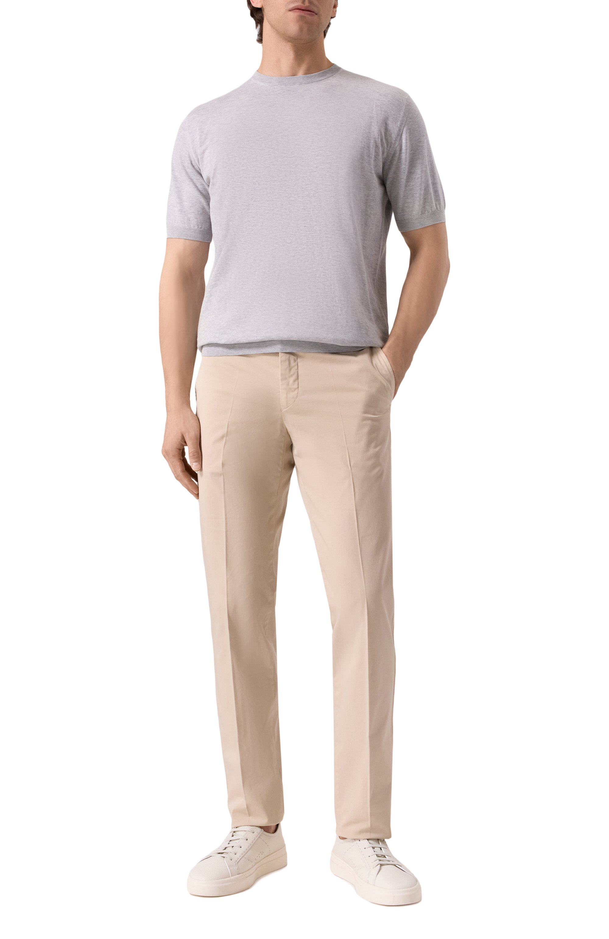 Хлопковый джемпер MOORER серого цвета по цене 108000 руб., арт. JUDE/SI5, фото 2 Хлопковый джемпер MOORER, арт. JUDE/SI5, фото 2