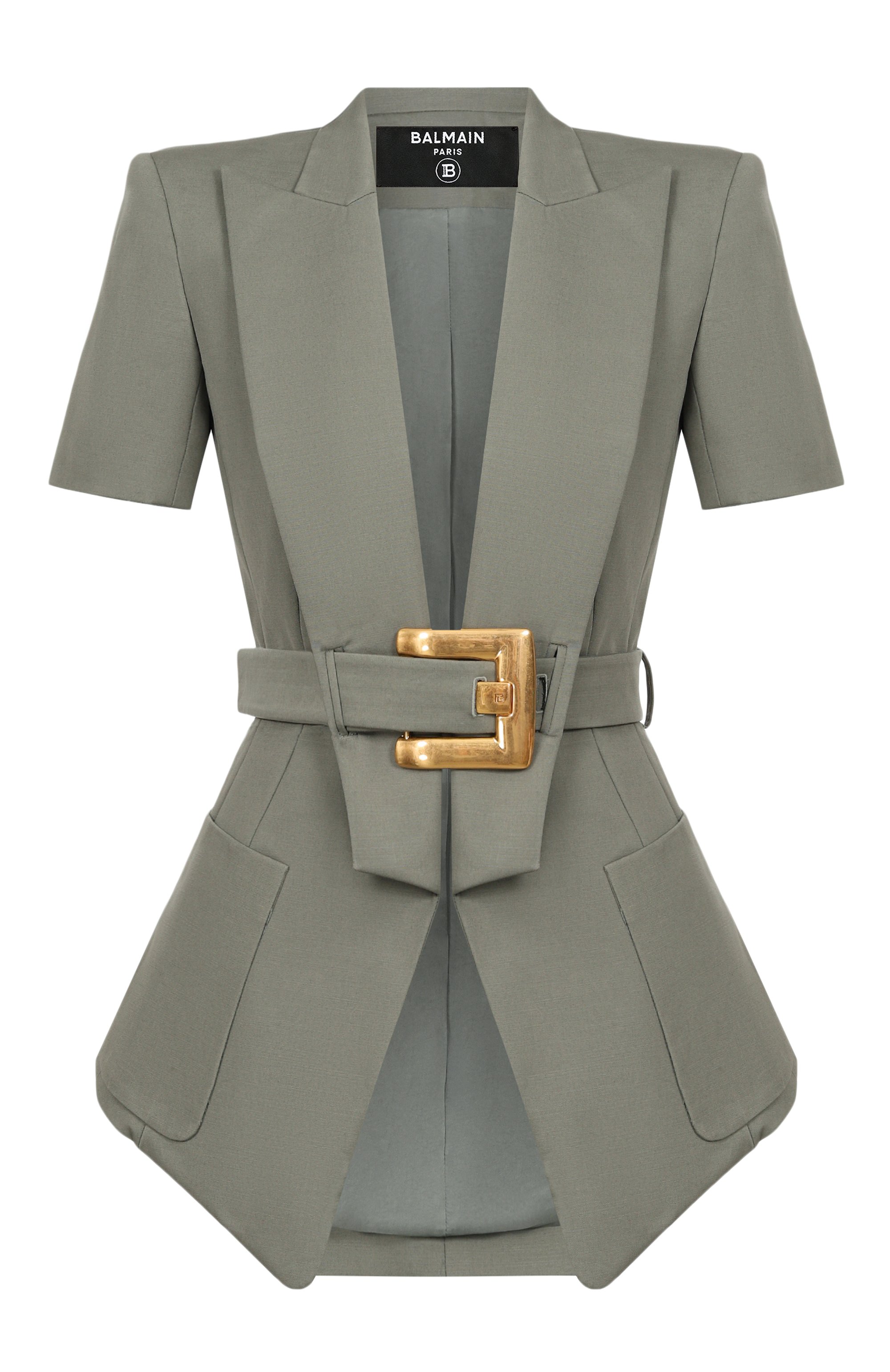 Хлопковый жакет BALMAIN хаки цвета по цене 261000 руб., арт. GF0SB225/CG65, фото 1 Хлопковый жакет BALMAIN, арт. GF0SB225/CG65, фото 1