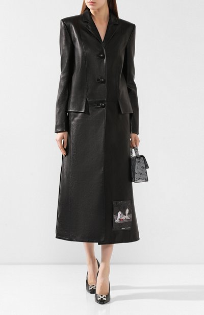 Кожаное пальто OFF-WHITE, арт. 0WJA022F199860501000, фото 2