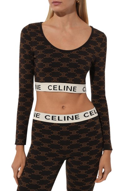 Топ из шелка и хлопка CELINE, арт. 2AG03/916T, фото 3