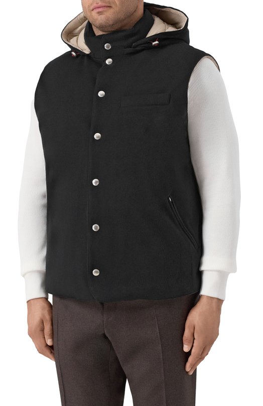 Шерстяной жилет Brunello Cucinelli MM4701775 Чёрный  MM4701775 Фото 3