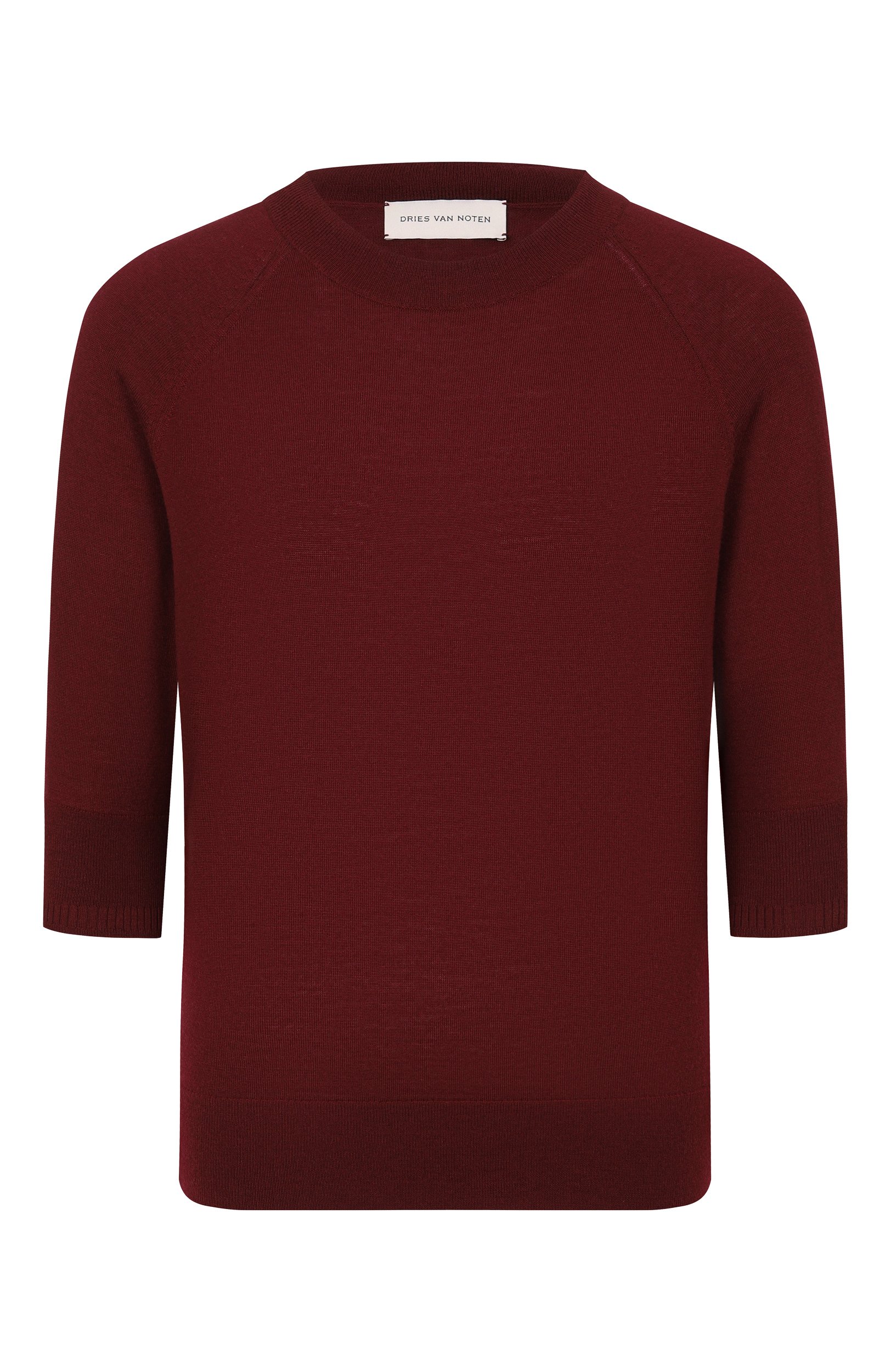 Шерстяной пуловер DRIES VAN NOTEN бордового цвета по цене 59950 руб., арт. 131204/4700, фото 1 Шерстяной пуловер DRIES VAN NOTEN, арт. 131204/4700, фото 1