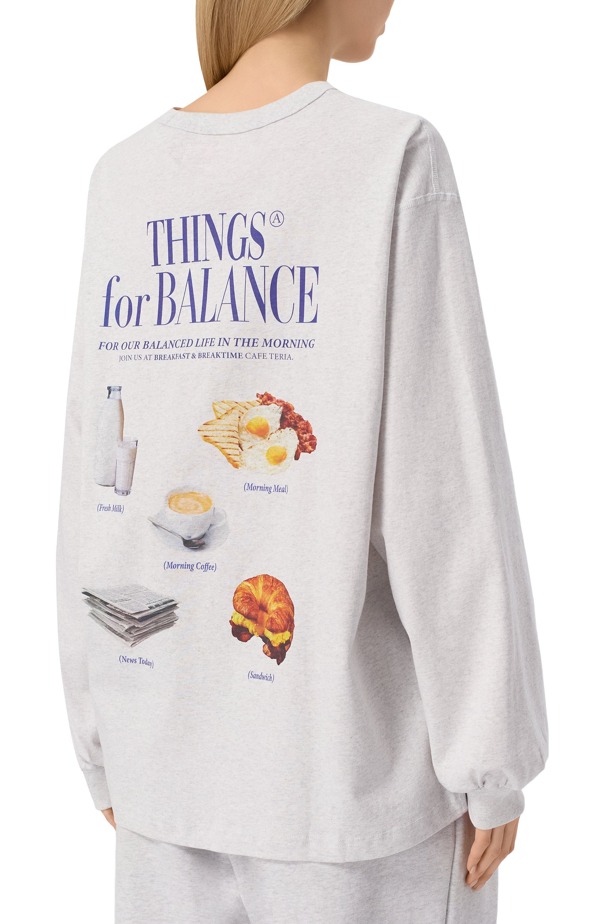 Хлопковый свитшот AECA WHITE, арт. AWCMSSBBTTLST001A2.LIGHT GREY (L), фото 4