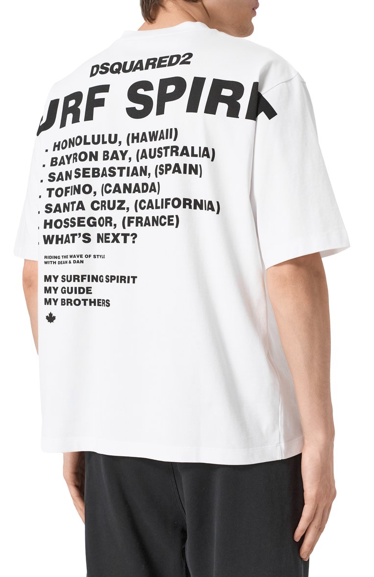 Мужская хлопковая футболка DSQUARED2 белого цвета, арт. S74GD1409/D20033 | Фото 4 (Материал сплава: Проставлено; Рукава: 3/4; Длина (для топов): Стандартные; Драгоценные камни: Проставлено; Принт: С принтом; Стили: Кэжуэл; Материал внешний: Хлопок; Кросс-КТ: Джерси; Мужское Кросс-КТ: Футболка-одежда)