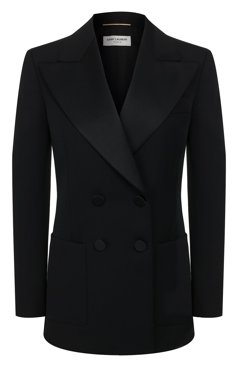Шерстяной жакет SAINT LAURENT черного цвета по цене 331500 руб., арт. 618771/Y512W, фото 1 Шерстяной жакет SAINT LAURENT, арт. 618771/Y512W, фото 1