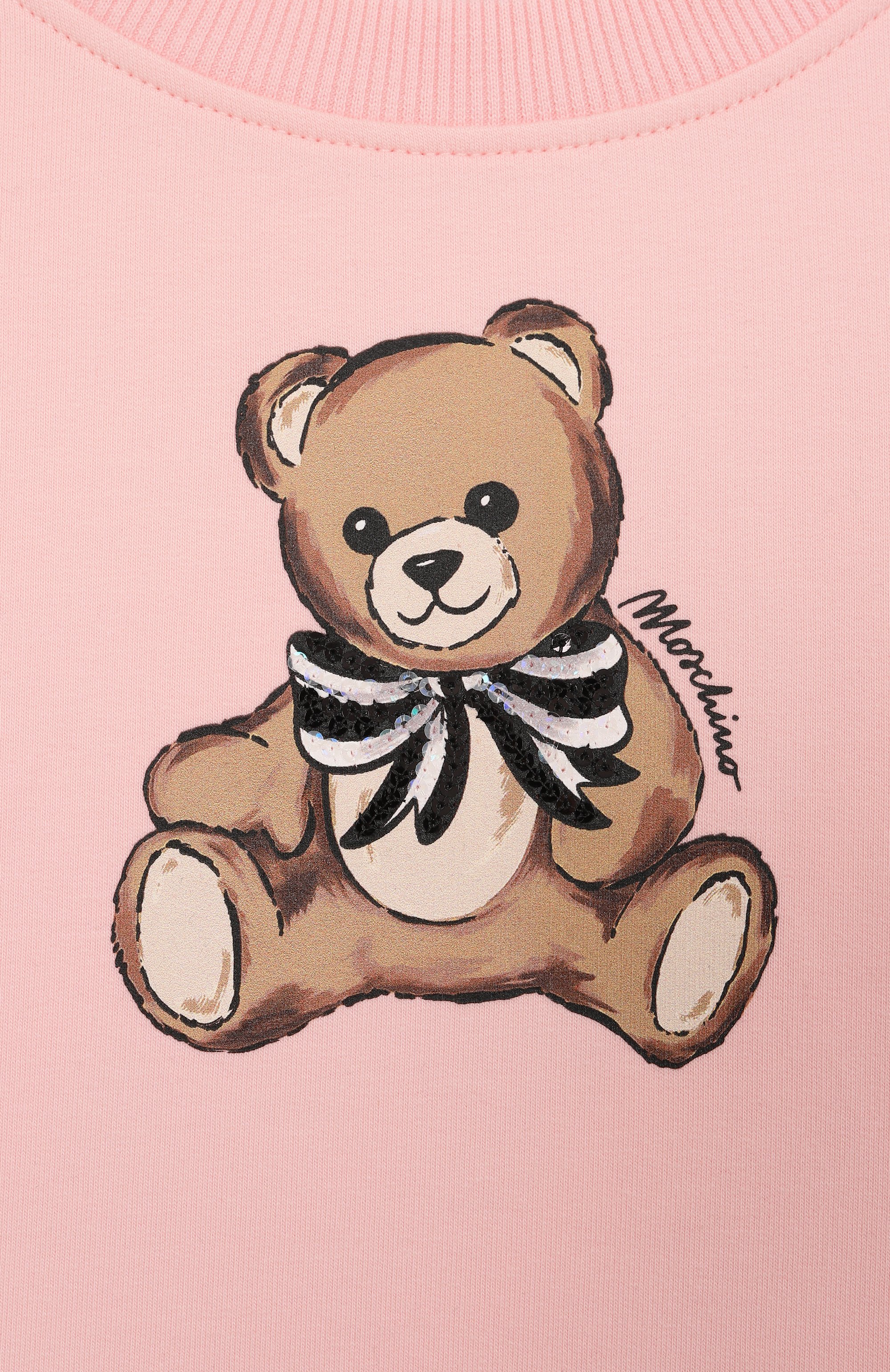 Хлопковый свитшот MOSCHINO светло-розового цвета по цене 15000 руб., арт. HDF06G/LDA16/4-8, фото 3 Хлопковый свитшот MOSCHINO, арт. HDF06G/LDA16/4-8, фото 3