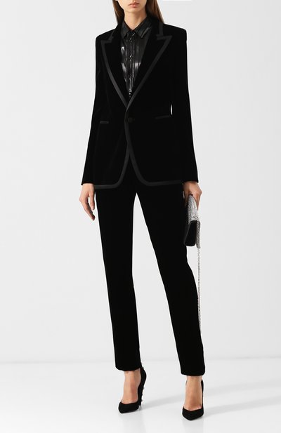 Приталенный бархатный жакет SAINT LAURENT, арт. 534246/Y525R, фото 2