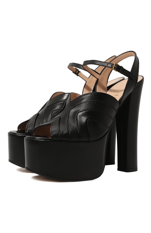 Кожаные босоножки Gucci 699424/C9D00 Чёрный 699424/C9D00