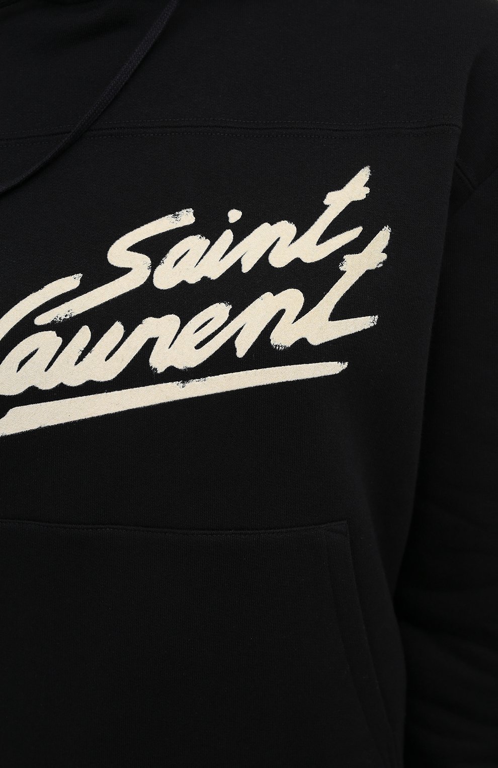 Хлопковое худи SAINT LAURENT черного цвета по цене 89600 руб., арт. 631826/YBVB2, фото 5 Хлопковое худи SAINT LAURENT, арт. 631826/YBVB2, фото 5
