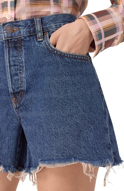 Джинсовые шорты FRAME DENIM синего цвета по цене 32050 руб., арт. 4000LRF105/THE L0NG HANG SH0RT, фото 5 Джинсовые шорты FRAME DENIM, арт. 4000LRF105/THE L0NG HANG SH0RT, фото 5