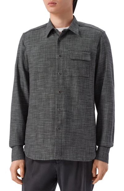 Рубашка из шерсти и шелка KITON, арт. UMCBUBAK0627G, фото 3