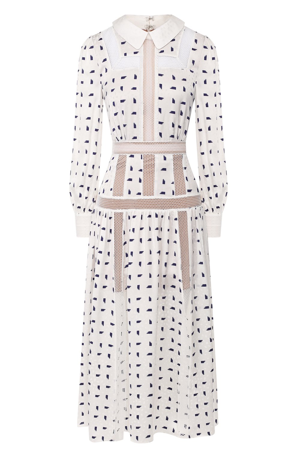 Платье-миди SELF-PORTRAIT белого цвета по цене 52100 руб., арт. RS20-023, фото 1 Платье-миди SELF-PORTRAIT, арт. RS20-023, фото 1