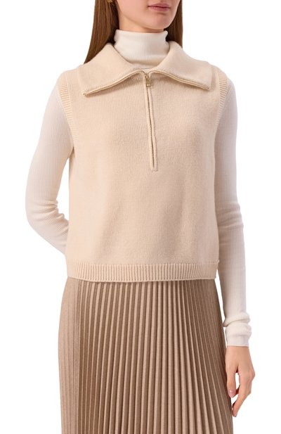 Шерстяной жилет LORENA ANTONIAZZI кремового цвета по цене 110000 руб., арт. MJ26B/1175, фото 3 Шерстяной жилет LORENA ANTONIAZZI, арт. MJ26B/1175, фото 3