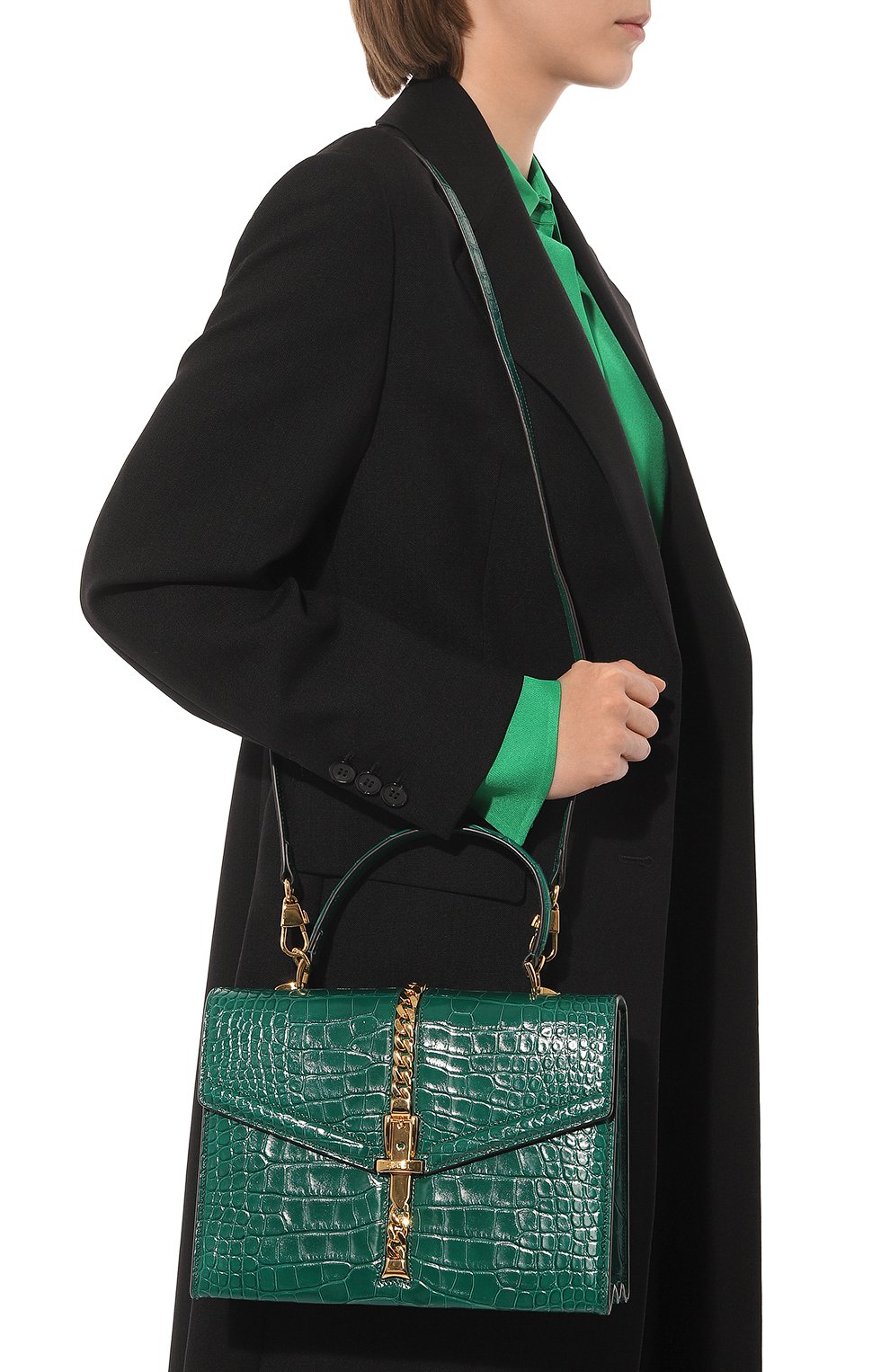 Сумка sylvie 1969 из кожи аллигатора GUCCI, арт. 602781 EV40G, фото 2