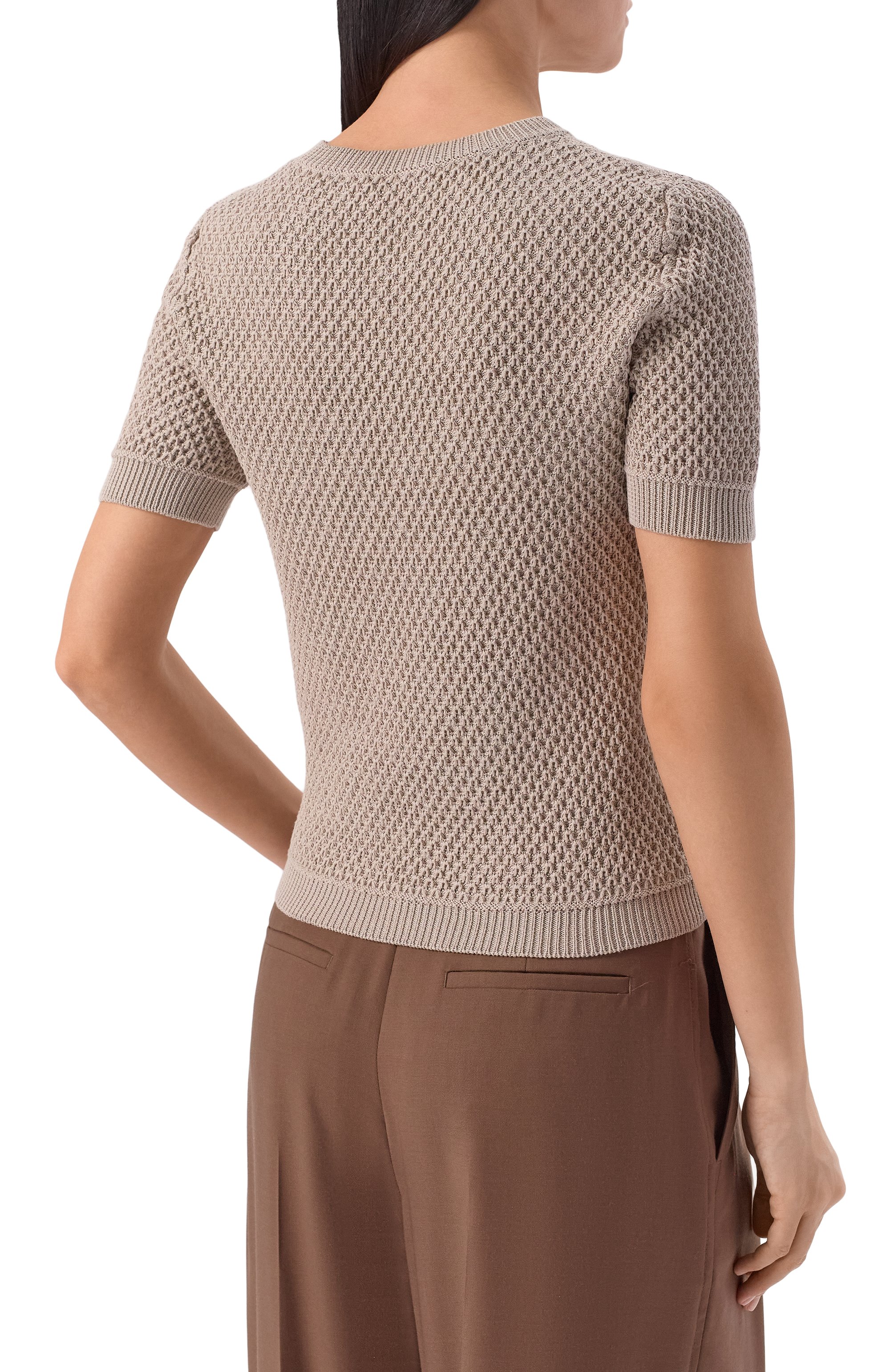 Пуловер из шелка и хлопка MVST бежевого цвета по цене 98200 руб., арт. M26.2PW.K216/Y203, фото 4 Пуловер из шелка и хлопка MVST, арт. M26.2PW.K216/Y203, фото 4