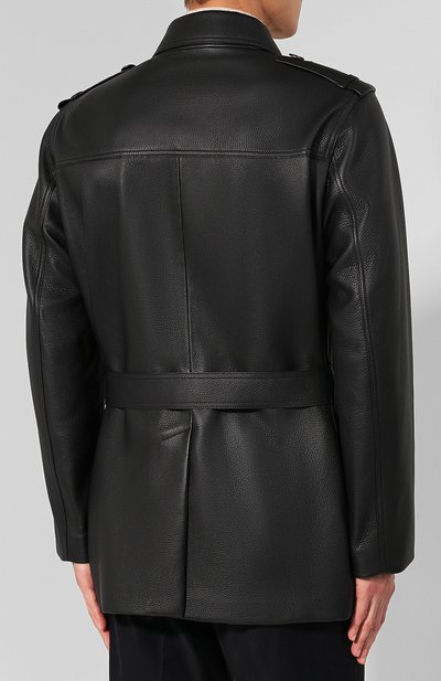 Кожаная куртка на пуговицах с поясом BOTTEGA VENETA, арт. 517178/V0K90, фото 4