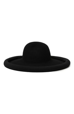 Женская шляпа GIORGIO ARMANI черного цвета, арт. 797314/3F510 | Фото 1 (Нос: Не проставлено; Материал: Текстиль, Шерсть; Материал сплава: Проставлено)