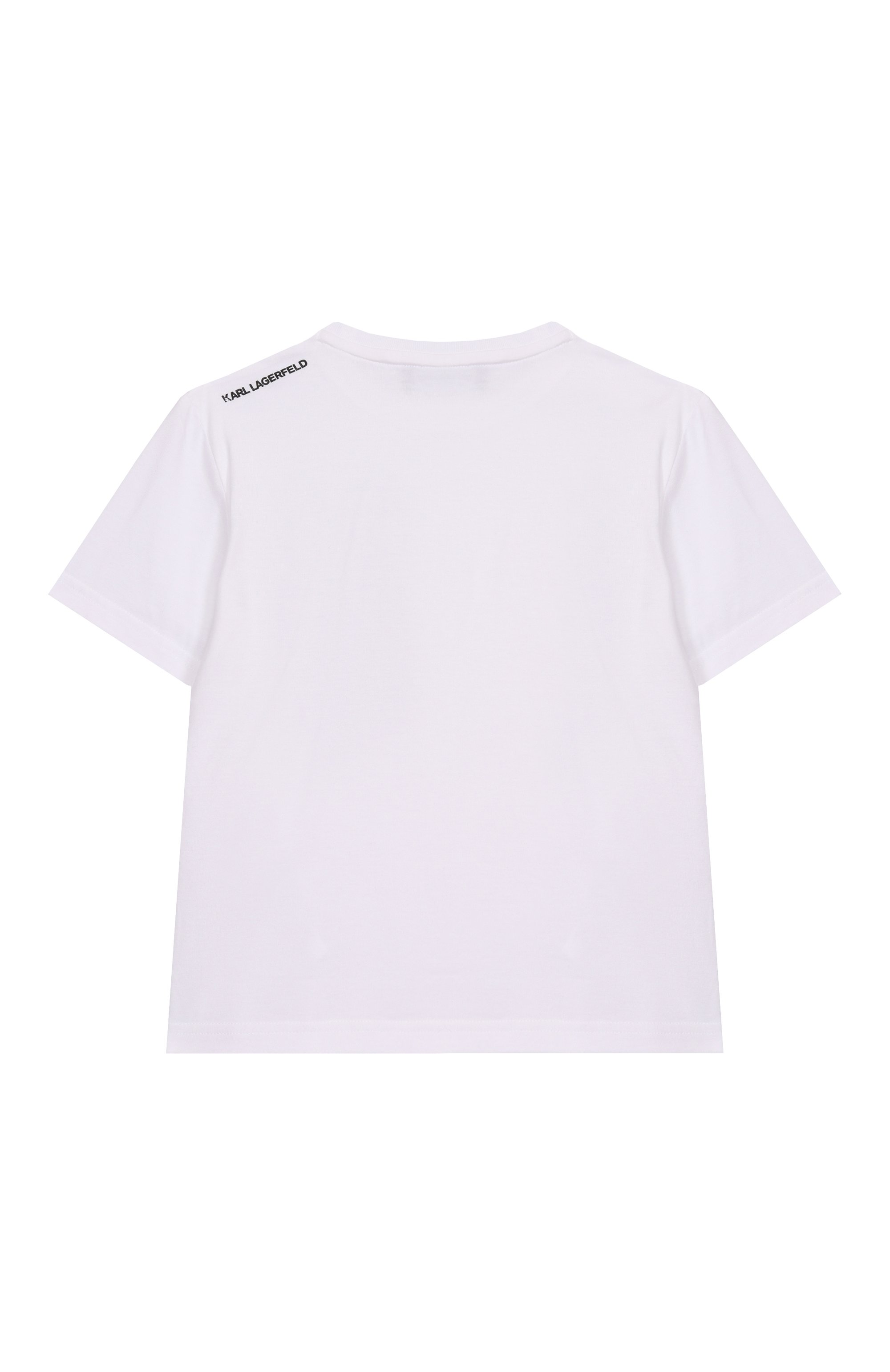 Хлопковая футболка KARL LAGERFELD KIDS белого цвета по цене 8755 руб., арт. Z30423, фото 2 Хлопковая футболка KARL LAGERFELD KIDS, арт. Z30423, фото 2