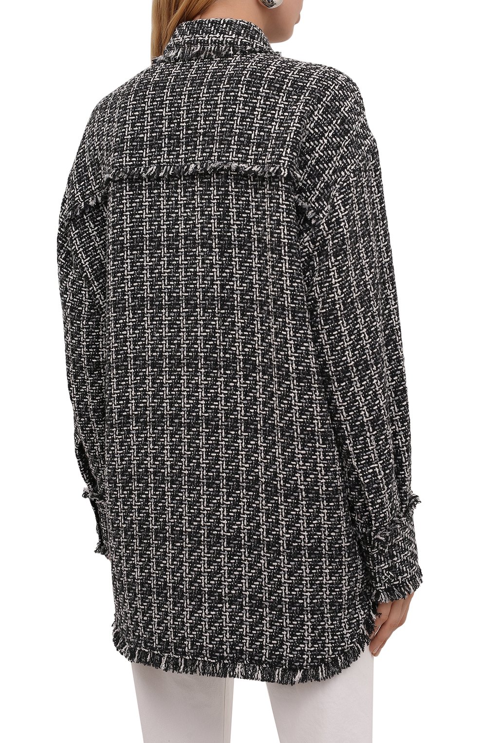 Хлопковая рубашка MSGM темно-серого цвета по цене 46350 руб., арт. 3141MDE18 217624, фото 4 Хлопковая рубашка MSGM, арт. 3141MDE18 217624, фото 4
