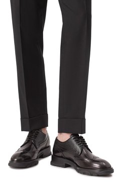 Мужские кожаные дерби ALEXANDER MCQUEEN черного цвета, арт. 750388WIDW1 1000 | Фото 3 (Материал внешний: Натуральная кожа; Материал внутренний: Натуральная кожа; Стили: Классический; Мужское Кросс-КТ: Броги-обувь; Нос: Не проставлено)