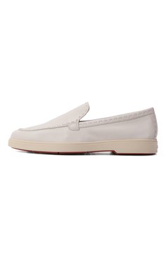 Женские кожаные лоферы SANTONI белого цвета, арт. WUYG71436TISSWKA | Фото 4 (Материал внутренний: Натуральная кожа; Материал внешний: Натуральная кожа; Каблук высота: Низкий; Подошва: Платформа)