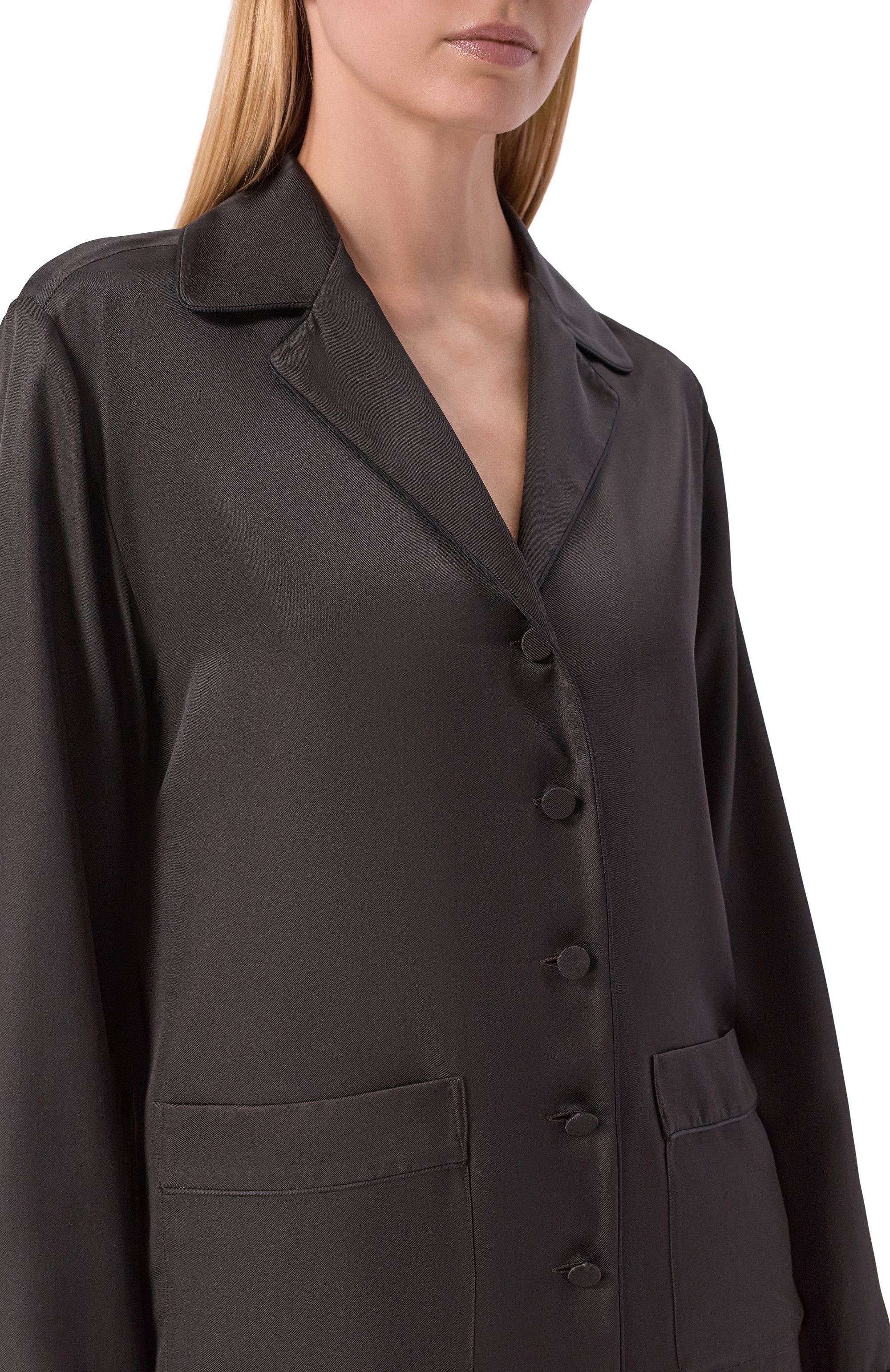 Шелковая рубашка MVST темно-коричневого цвета по цене 165500 руб., арт. M26.2PW.B017/F138, фото 5 Шелковая рубашка MVST, арт. M26.2PW.B017/F138, фото 5