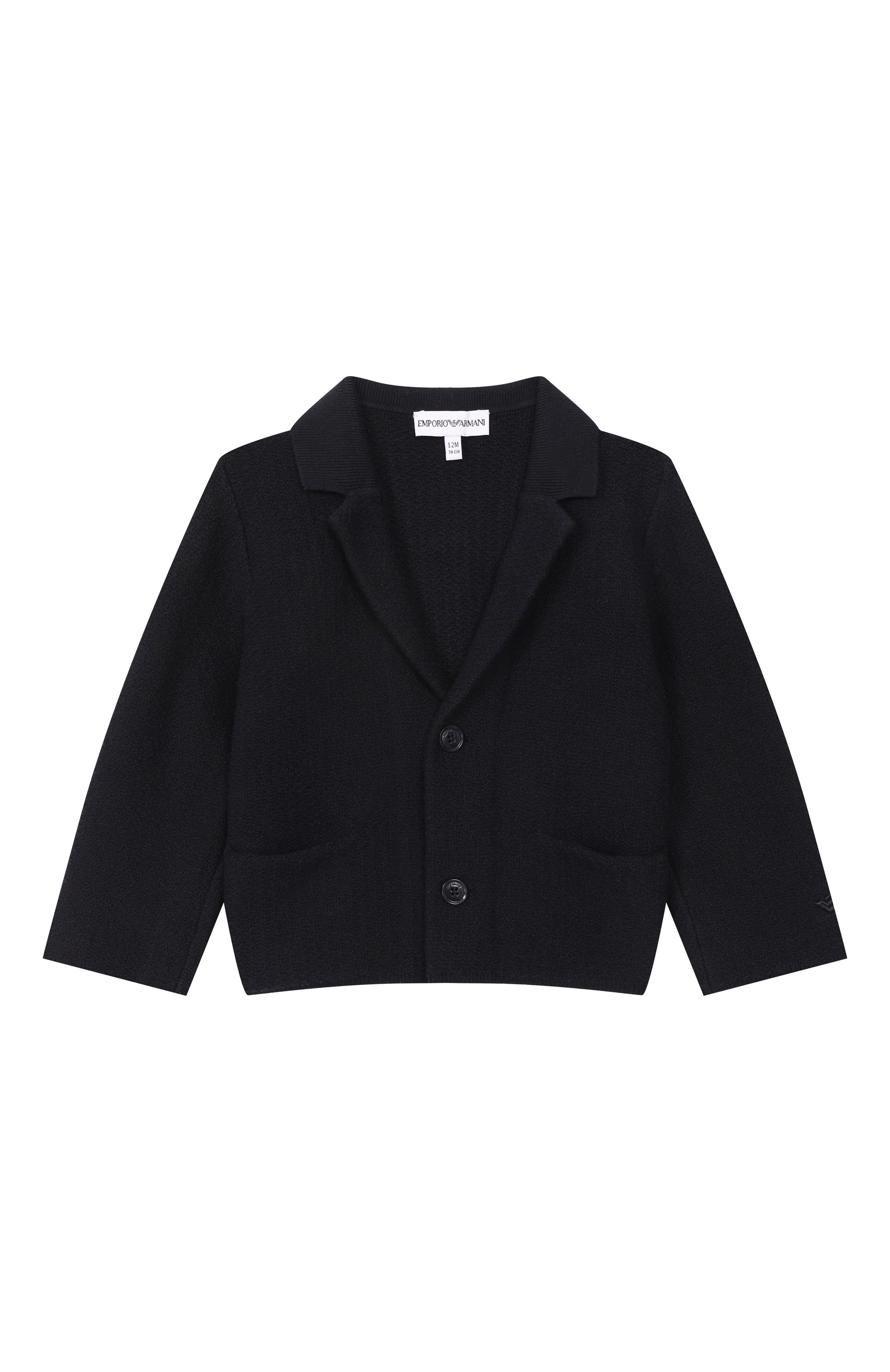 Хлопковый кардиган EMPORIO ARMANI темно-синего цвета по цене 22100 руб., арт. EB001216/AF23408, фото 1 Хлопковый кардиган EMPORIO ARMANI, арт. EB001216/AF23408, фото 1