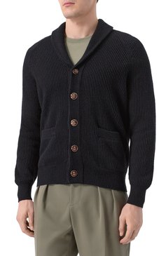 Мужской хлопковый кардиган BRUNELLO CUCINELLI черного цвета, арт. MNI708606 | Фото 3 (Драгоценные камни: Проставлено; Рукава: Длинные; Материал сплава: Проставлено; Мужское Кросс-КТ: Кардиган-одежда; Стили: Кэжуэл; Материал внешний: Хлопок; Длина (для топов): Стандартные)