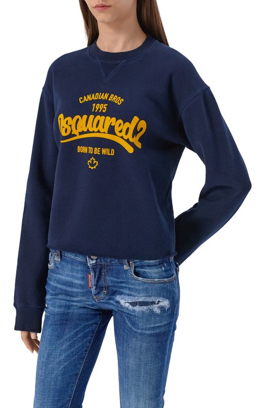Хлопковый свитшот Dsquared2 S75GU0600/S25030 Синий  S75GU0600/S25030 Фото 3