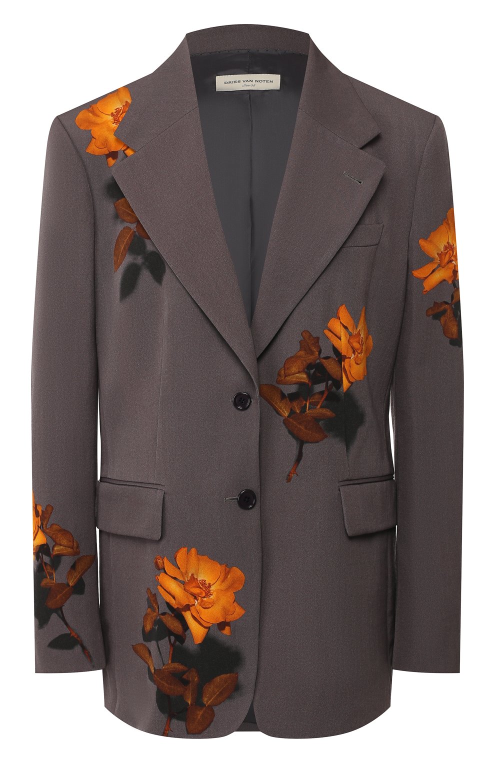 Шерстяной жакет DRIES VAN NOTEN серого цвета по цене 103500 руб., арт. 192-10404-8428, фото 1 Шерстяной жакет DRIES VAN NOTEN, арт. 192-10404-8428, фото 1