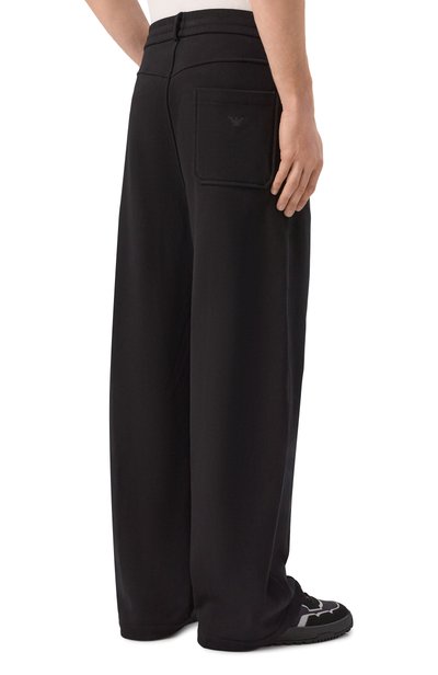 Хлопковые брюки EMPORIO ARMANI черного цвета по цене 31600 руб., арт. EM006837/AF13713, фото 4 Хлопковые брюки EMPORIO ARMANI, арт. EM006837/AF13713, фото 4